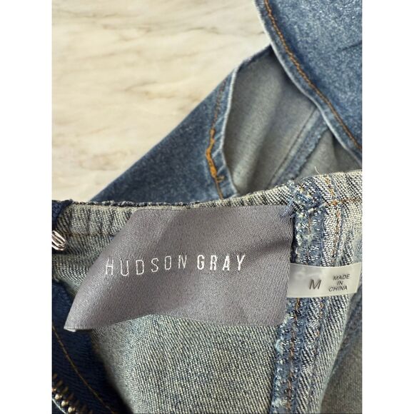 Hudson Gray stretch denim ruffle dress size M cotton blend - Picture 3 of 7